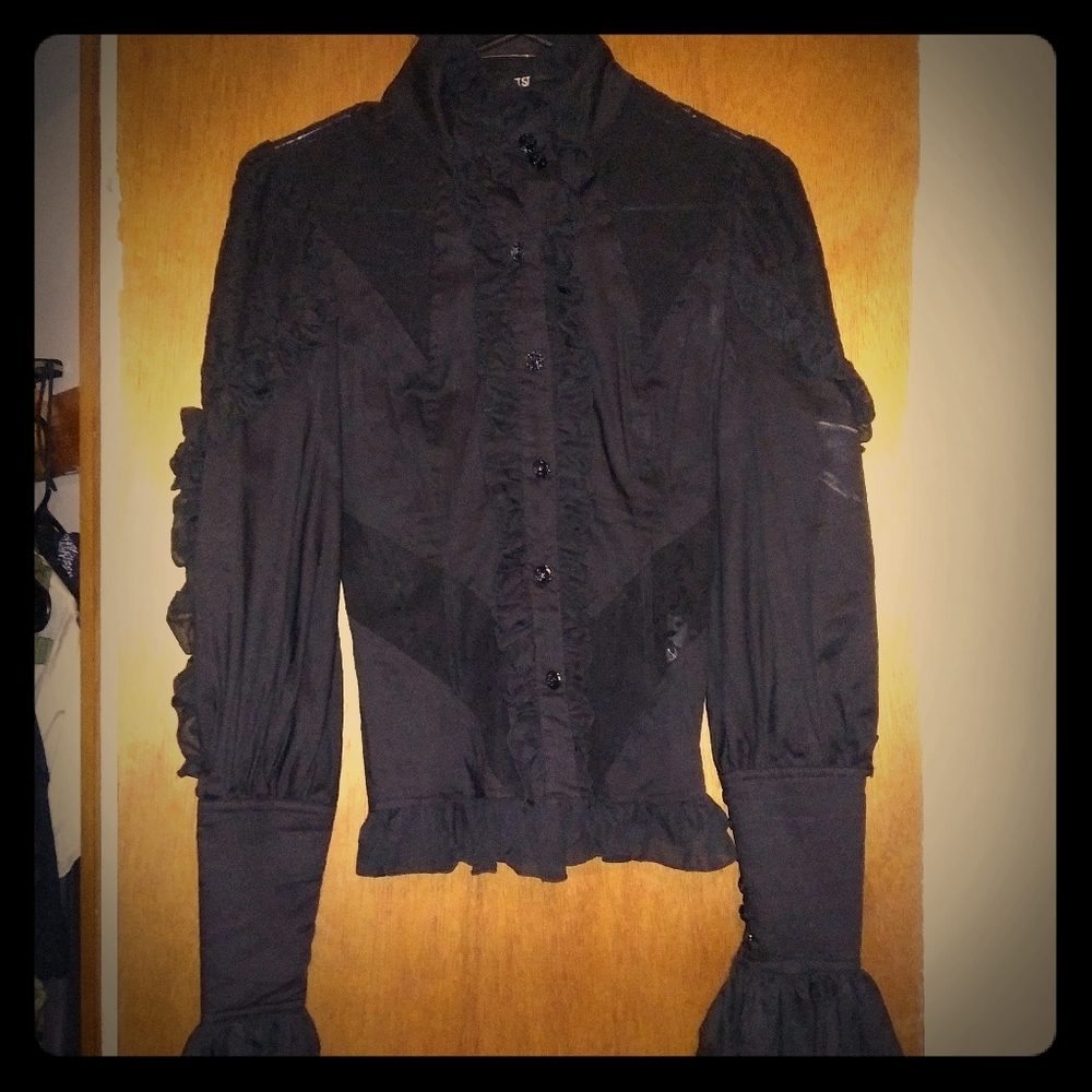 Black Victorian Goth Blouse